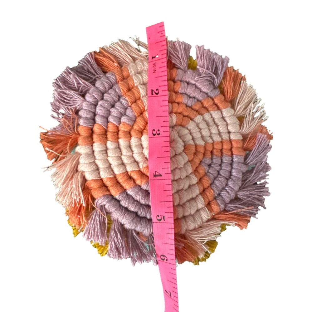 Macramé Coasters Set of 2 Multi-color - Picture 3 of 3